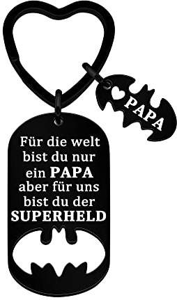 Angerla Schlüsselanhänger Papa Vatertagsgeschenk - GravurPAPA, ich werde immer dein kleines Mädchen sein, du wirst immer mein Held sein!Geschenk Geburtstag für Papa Vater (A)