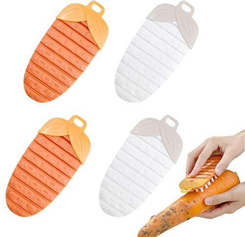 Confezione da 4 spazzole per la pulizia di frutta e verdura, per carote, patate, verdure, mais, cibo