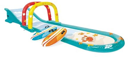 INTEX Scivolo gonfiabile per surf: include due surfisti gonfiabili, spruzzatore d'acqua integrato, 561,3 x 137,2 x 99,1 cm, età 6+