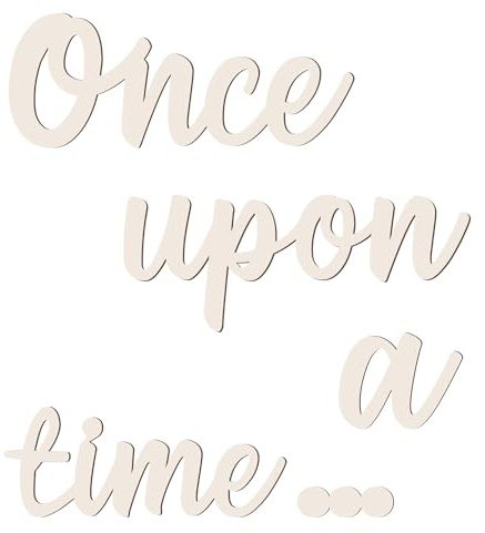 NQEUEPN Once Upon a Time Sign, in Legno Arredamento Angolo Casa Decorazioni per la Casa da Appendere al Muro per Biblioteca Lettura Angolo Cottura Camera dei Bambini Scaffale Arredamento per la Casa