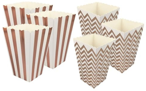 MAGICLULU 50pcs Popcorn Paper Boxes Chicken Cartons Snack Container for Party Food Storage Vertical Stripe Thread
