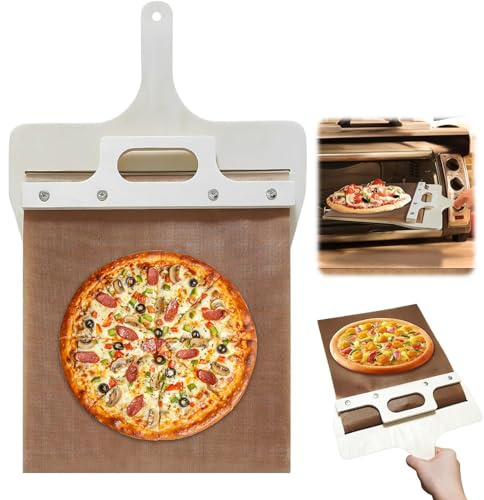 TaimeiMao Sliding Pizza Peel, 42 x 26 cm, Wooden, for 26 cm Pizzas, Multifunctional
