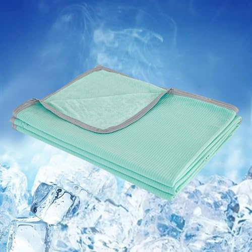 WONGS BEDDING Kühldecke Sommerdecke 2 in 1 doppelseitig mit Japanische Arc-Chill Q-Max 0,43 selbstkühlende Decke weiche Reisedecke leichte Sofadecke Wohndecke Grün 200x220cm