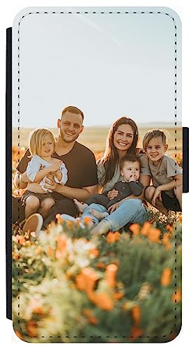 Unique Gifts House Ltd Personalised Phone Case Compatible with iPhone SE (2020) Custom Leather Flip Wallet Case Any Photo Printed One Photo Anti Drop Personalised Case