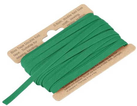 QUARKZMAN 6mm Baumwollköperband Baumwollband Saumband zum Nähen, Säumen, Quilten, Einfassen von Handwerk (Grün 10 Yards)