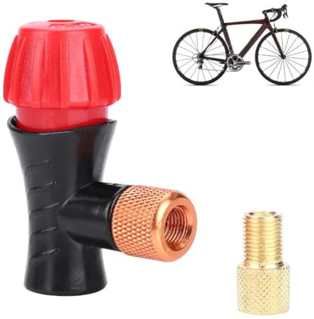 54 x 51 x 23 mm / 2,1 x 2,0 x 0,9 Zoll Fahrradventil-Aufblaskopf, schnelles und einfaches tragbares Fahrrad-Luftfüller-Reifen-Doppelkopfventil für Straßen-Mountainbikes