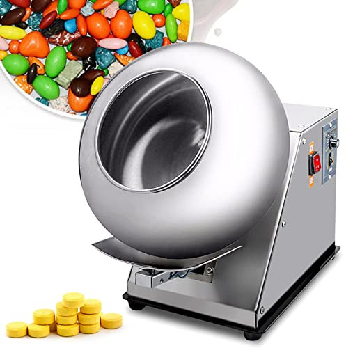HENGCMM Macchina elettrica per Rivestimento di Zucchero, 2-5kg/H Pan di Zucchero Arachidi Dado Macchina per Palline di Zucchero con Rivestimento Lucidatrice per Rivestimento di Cioccolato 220V