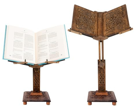 Support de livre réglable en bois | Coran, support de Bible | Support de livre de cuisine | Support de livre de bureau