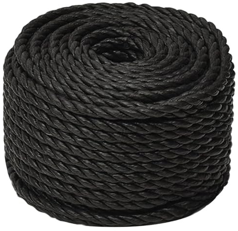 Gecheer Corda da Lavoro Nera 10 mm 50 m in Polipropilene