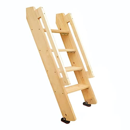 Scaletta per Letto a Castello Scaletta per Letto a Castello in Legno Resistente, Scale per Letti Gemelli Naturali con corrimano e poggiapiedi, Scala per Salita Antiscivolo per Camera da Lett