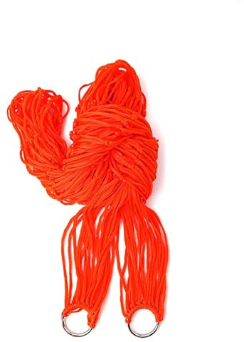 Camping Hängematten Hängematte Outdoor Nylon-Hängematte, tragbares Garten-Mesh-Netz, Schlafbett für Outdoor-Reisen, Camping, Blau, Grün, Rot(Red)