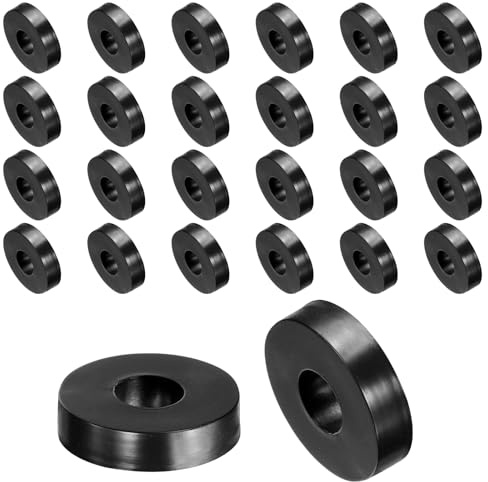 QUARKZMAN 60pcs Rondelles en Caoutchouc Anti-Vibration Épaises, Entretoise Plate Amortisseur pour Connexions Électriques Réparations Automobiles Appareils, 27mm OD x 10mm ID x 6mm Hauteur