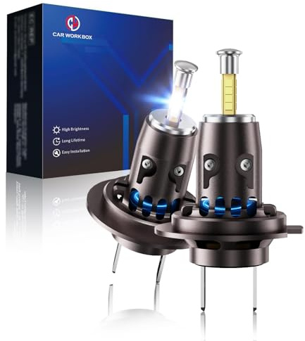 CAR WORK BOX H7 LED Lampadine: 360° Fascio di Luce 24000LM Antiriflesso Plug & Play Design-110W 6500K Super Luminoso e Mini Kit Sostituzione per 12V Auto Fari Lenticolari