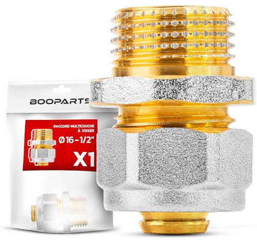 BOOPARTS – Conexión multicapa 16-1/2 (15-21) a rosca – Manga macho multicapa – accesorio de fontanería para tubo multicapa 16