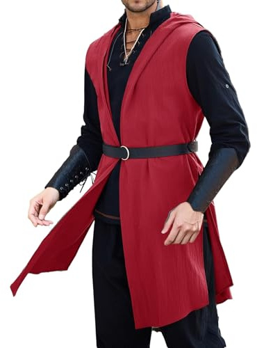 Vhersily Chevalier médiéval Tunique gothique en forme d'armes, de fête, de costumes pour adultes de carnaval Halloween Discothèque Clubwear Party Night, Respirant et souple, doux, combiné avec