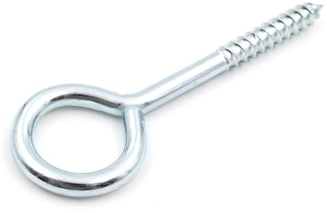 Design61 4 viti ad anello da 91 x 30 mm, con filettatura in legno, gancio a vite zincato per parete e soffitto, ganci per il fissaggio di corde, catene, piante lampade