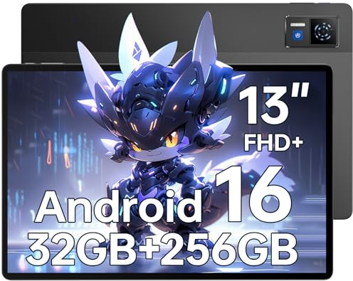 DOOGEE U13 Android 16 Tablet 13 Zoll, 32GB + 256GB/2TB Gaming Tablets PC, 11000mAh, Widevine L1, Vier Lautsprecher Tablet, 13MP+5MP, Octa-Core 2.4G+5G WLAN/Bluetooth 5.0/ OTG/GPS/ 3.5mm Jack/Face ID