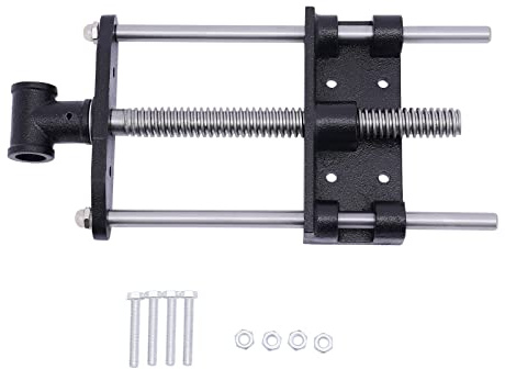 Fridgestea Holzschraubstock 7″/180mm Spannweite - Vorderzange aus Gusseisen mit elektrostatischer Beschichtung, Schraubstock für Holzbearbeitung, Hobelbank Zange mit 2,3cm Gewindestange, inkl. Muttern