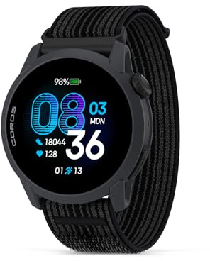 COROS Pace 4 Montre Sport Ultralégère, Écran Tactile AMOLED 1,2, 32g Montre Running, 19 Jours d'usage, Contrôle Vocal, Outils d'entraînement, GPS précis, Plan d'entraînement (Nylon Noire)