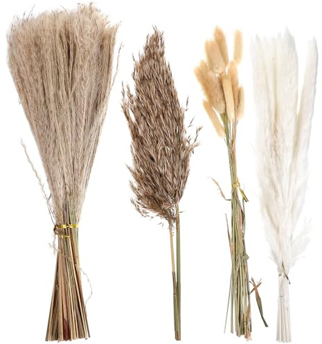 Ipetboom Getrocknete Schilfrohrblüten Deko Natürliches Blumenarrangement in Geschenkbox Langlebige Trockenpflanzen für Hochzeits und Wohnraumdekoration