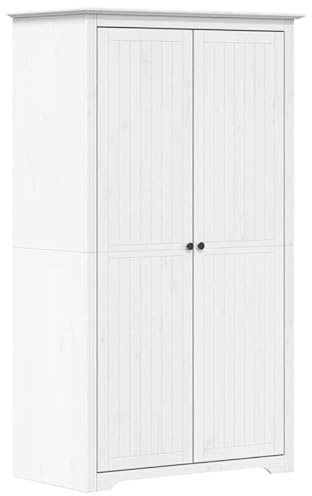 Eleganz Armario BODO blanco 99 x 53,5 x 173 cm de madera de pino maciza, robusto y espacioso armario para dormitorios y salas de estar, sostenible y duradero