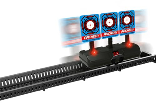 Elektronische Zielscheibe mit Punktanzeige, Innovative vollautomatische bewegliche Schiene, geeignet für Indoor- und Outdoor-Spiele, Schießspiel, DREI-Ziel-Basisversion