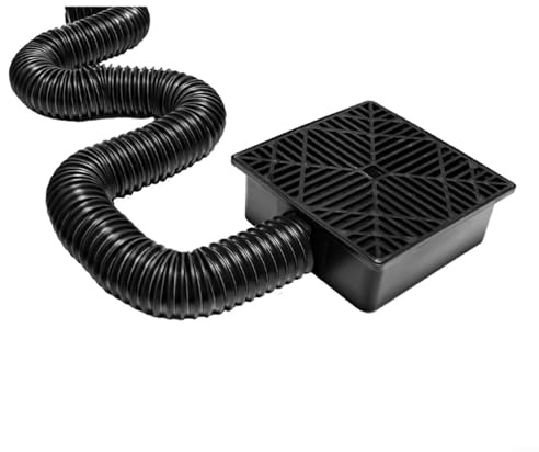 BEAZOOM Underground Catch Basin Drain Kit, Low Profile Design With 5 1ft Extendable Pipe For Stormwater Management In Garden Yard