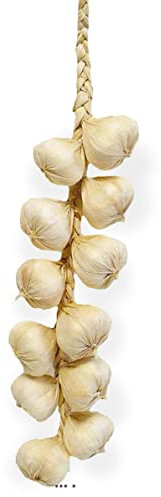 Artif-déco.com - Tresse d'ail Artificielle x10 tetes d ail Blanc L 50 cm