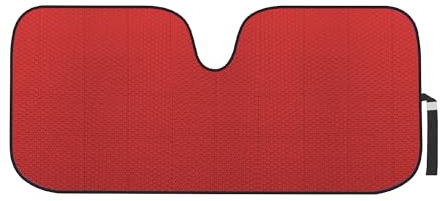 Motor Trend - AS-312-RD Front Windshield Sun Shade - Jumbo Accordion Folding Auto Sunshade for Car Truck SUV - Blocks UV Rays Sun Visor Protector - Keeps Your Vehicle Cool - 66 x 27 Inch (Red)