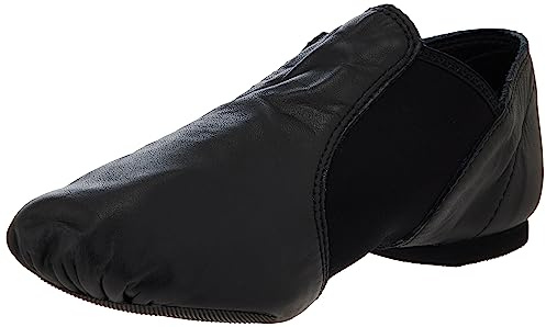 Capezio E-Series Split Sole Jazz Shoes, Elasticated, Leather, Slip On Character Dance Shoes for Women, Ladies, Men for Theatre, Contemporary Dancing, Lyrical, EJ2, Black, Adult Size 4