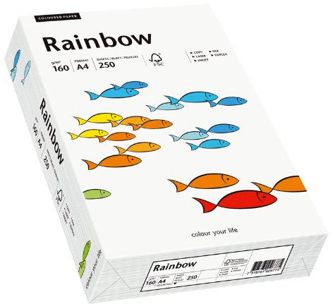 Papyrus 88042209 Drucker-/Kopierpapier, Bastelpapier: Rainbow 160 g/m ², A4 250 Blatt weiß, matt