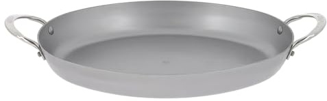 de Buyer MINERAL B Carbon Steel Oval Roasting Pan - 9.5” Diameter - Ideal for Roasting Meat, Seafood & Veggies - Naturally Non-Stick Finish - Made in France