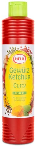 HELA - Gewürz Ketchup Curry delikat 800 ml - Lieblich-würziger Curry Ketchup - vegan, glutenfrei, laktosefrei, ohne Konservierungsstoffe, gewürzketchup curry - ideal für Grillgut, Pommes & Gemüse