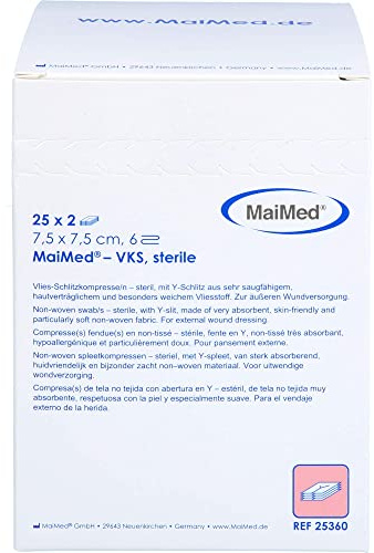 VLIES-SCHLITZKOMPRESSEN steril 7,5x7,5 cm 6fach 25X2 St