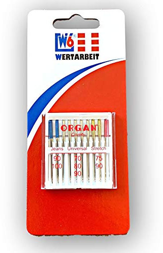 Original W6 Wertarbeit Nähmaschinennadel 130/705 H Combi Jeans Universal Stretch Nähmaschinennadeln Maschinen-Nadeln Nähmaschinen Nadel