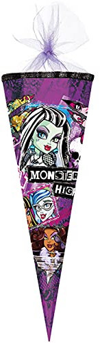 alles-meine.de GmbH Schultüte - Monster High - Schaurig schräg - 85 cm - eckig - Tüllabschluß - Zuckertüte - mit/ohne Kunststoff Spitze - für Mädchen - Vampire Puppen/Fra..