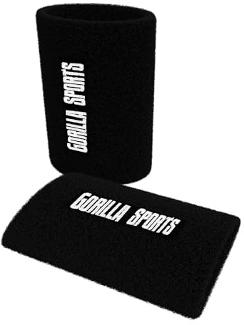 Gorilla Sports Wristlet kettlebell handled svettskydd band svart/vit