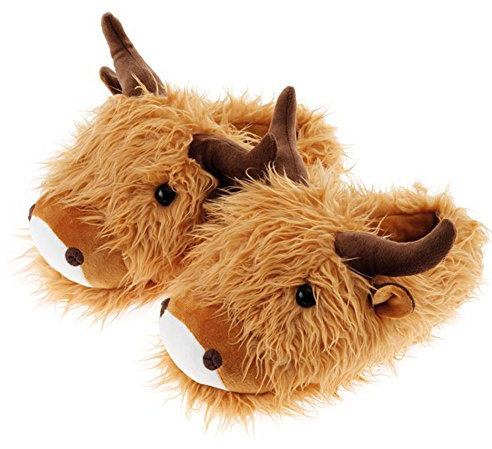 Aroma Home - Sandali con cuneo Donna, Mucca dell'altopiano (Highland Cow), 35 EU