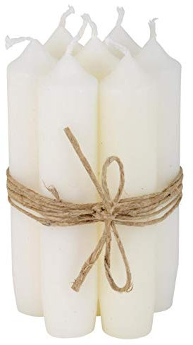 IB Laursen - Stabkerzen Kurze Kerzen - Weiß - Brenndauer: 4,5 Stunden - 6er Set