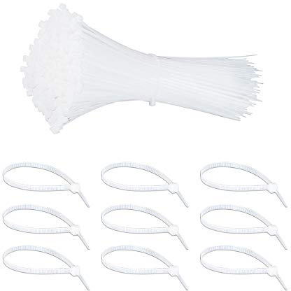 Cable Ties 1000pcs 100mm x 2.5mm Adjustable Self Locking Nylon Tie Wraps White Zip Ties for Home Office Garage and Workshop
