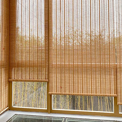 Outdoor Bambus Rollo, Bambusraffrollo, Holz Bambusrollo, 50-150 cm breit, 90-250 cm lang, Wasserdicht Midew Beweis