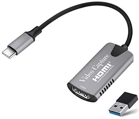Zhongkaifa Carte de Capture vidéo HDMI vers Type-C, Free Drive 4K 1080P Type-C HDMI vers USB-C, Convertisseur Portable pour l'enregistrement de Jeux Diffusions en Direct Console téléphonique