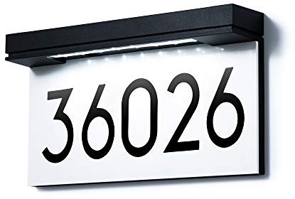House Numbers Solar Powered, Address Plaques for House, LED Illuminated Waterproof Outside Address Sign 6000K Daylight White LED