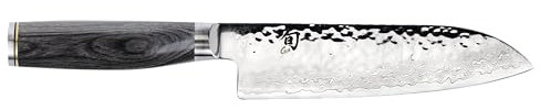 Shun Cutlery Premier Grey Santokumesser, 17,8 cm, asiatisch inspiriertes Messer für die Allzweck-Zubereitung von Lebensmitteln, Kochmesser-Alternative, handgefertigtes japanisches Messer