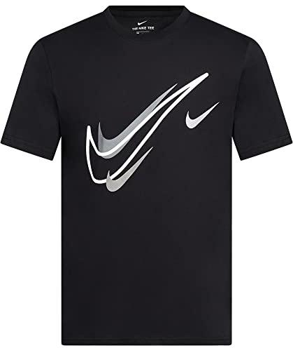 Nike Herren Court Mens Swoosh Logo Tee Short Sleeve Classic T Shirt Black DQ3944 010 New (DE/NL/SE/PL, Alphanumerisch, L, Regular, Regular, Black)