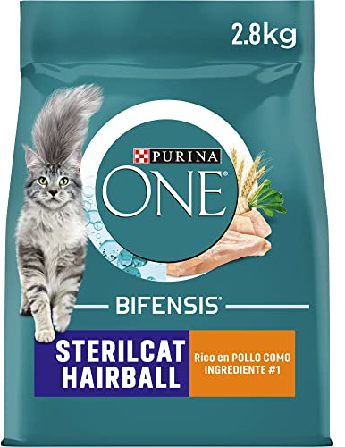 Purina ONE pienso gato Adulto Esterilizado bolas de pelo Pollo 4x2,8kg