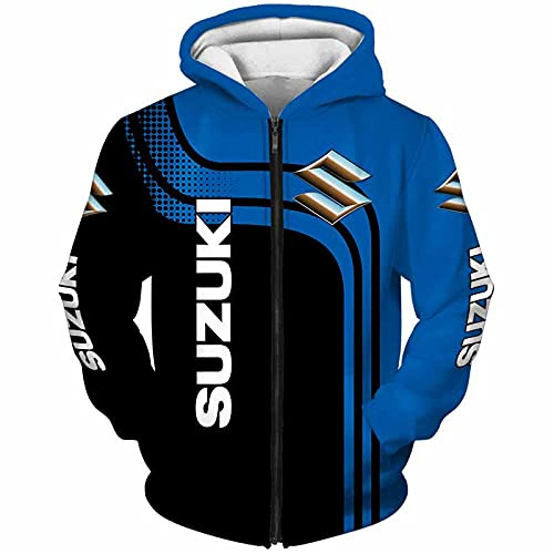 SPONYBORTY Sweats À Capuche,Vestes,T-Shirt,Shorts Su-Zuki 3D Plein Impression Cardigan Mince Homme & Femme Décontractée Polyester Sweat-Shirt Ample/A/M