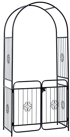 Arche de Jardin avec Portillon, en Fer Support Arcade Mariage for Roses for Plantes Grimpantes Jardin Extérieur Pelouse DécorationFleurs et Ballon,Les Anniversaires,Mariag tonnelle pergola ( Color : A