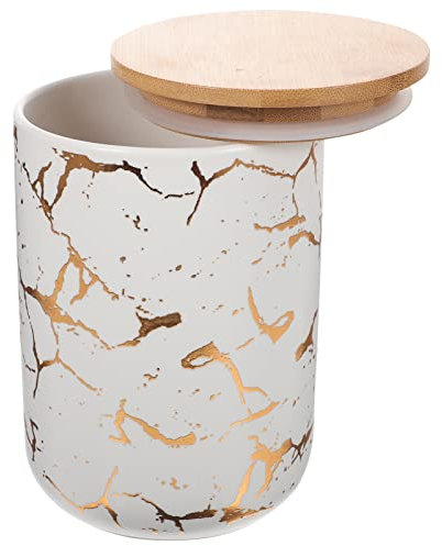Kichvoe Barattolo Porta Caramelle in Ceramica Contenitore Per Conservazione Del Tè Essiccato Barattolo Semplice Per Casa Con Coperchio Sigillato