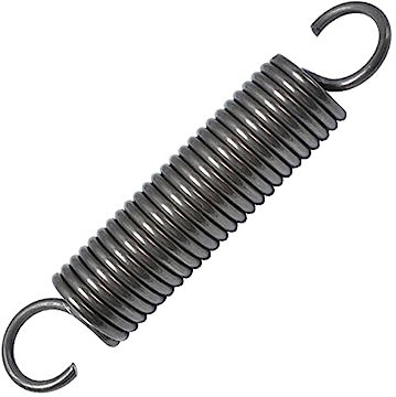 2 Stück Zugfeder mit Haken, 1mm Drahtdurchmesser, Zugfedern, 70–130mm Länge, Zugfeder, 1x8x140mm